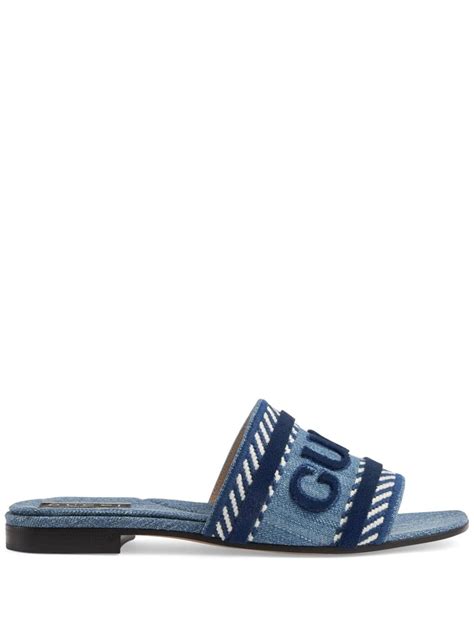 gucci chandal|Gucci denim sandal.